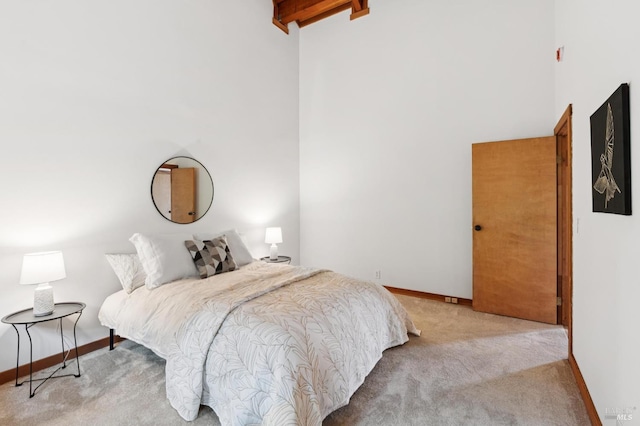 10 Miwok Way, Inverness, CA 94937 - carpeted bedroom with baseboards and a towering ceiling