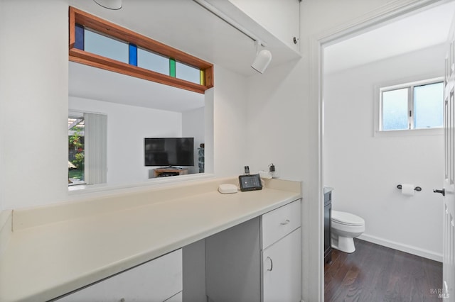 2128 Saint Augustine Cir, Petaluma, CA 94954 - bathroom with vanity, wood finished floors, and healthy amount of natural light