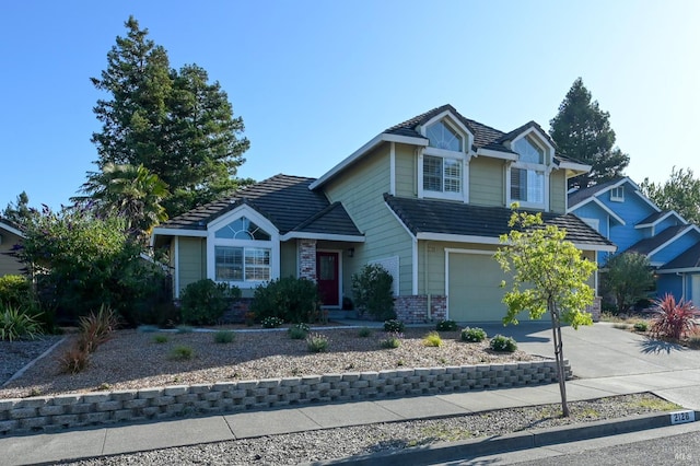 2128 Saint Augustine Cir, Petaluma, CA 94954 - view of front facade with driveway, a garage, and brick siding