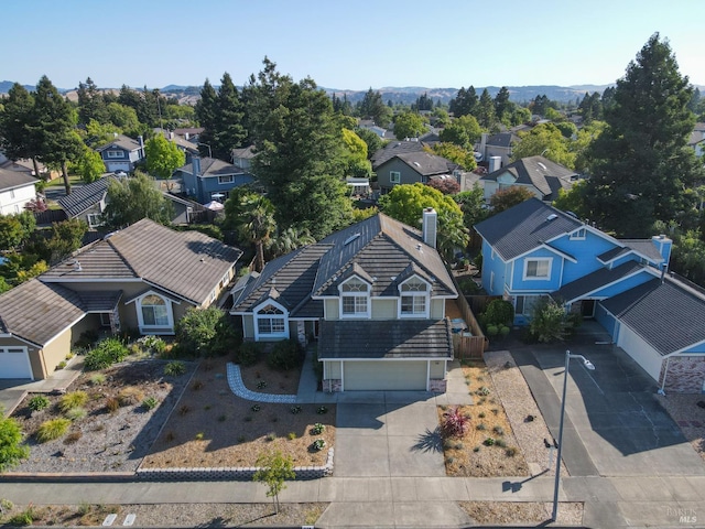 2128 Saint Augustine Cir, Petaluma, CA 94954 - aerial perspective of suburban area with a mountain backdrop