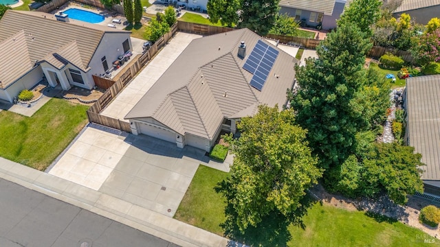705 Wiegand Way, Dixon, CA 95620 - aerial view of property and surrounding area with a pool