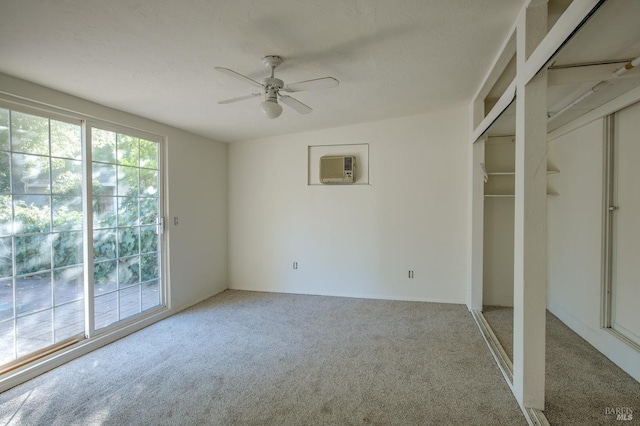 1221 Apple Tree Ct, Sonoma, CA 95476 - unfurnished bedroom featuring light carpet, a ceiling fan, a wall mounted AC, and access to outside