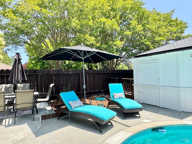 2300 W Park Ave, Napa, CA 94558 - view of patio with outdoor dining area and a storage shed