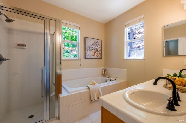 339 Sterling Way, San Rafael, CA 94903 - bathroom with a shower stall, a bath, and vanity