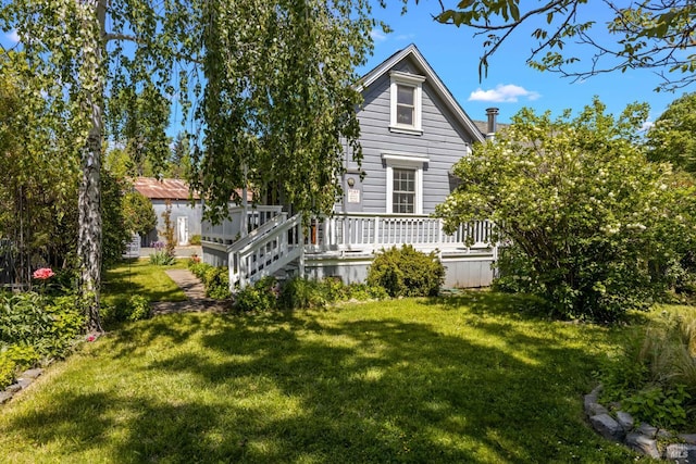 9748 Middle Creek Rd, Upper Lake, CA 95485 - back of property with a yard and a porch