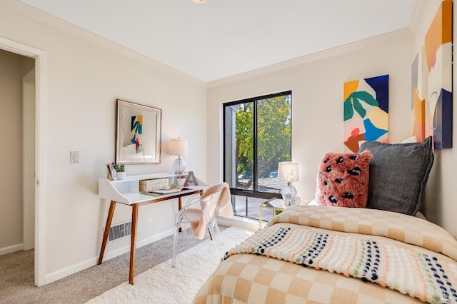 900 Southampton Rd Unit 123, Benicia, CA 94510 - carpeted bedroom with crown molding and access to exterior