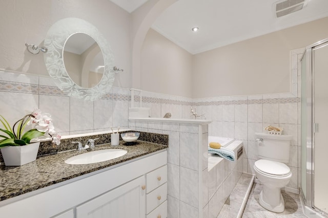 900 Southampton Rd Unit 123, Benicia, CA 94510 - full bathroom featuring tile walls, vanity, a garden tub, and a shower stall