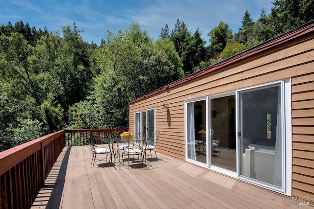 173 Marina Vista Ave, Larkspur, CA 94939 - wooden deck featuring outdoor dining area