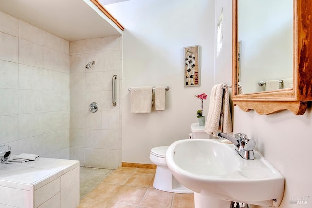 173 Marina Vista Ave, Larkspur, CA 94939 - bathroom featuring a tile shower and tile patterned floors
