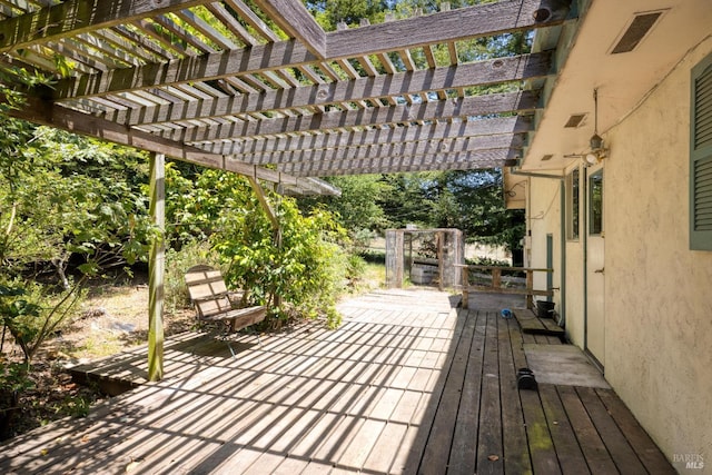 1415 Schaeffer Rd, Sebastopol, CA 95472 - wooden terrace with a pergola and a patio area