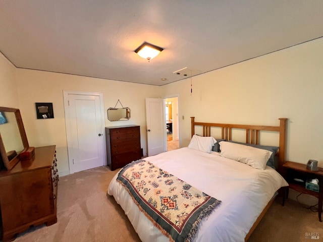 436 S Front St, Rio Vista, CA 94571 - bedroom featuring light carpet and attic access