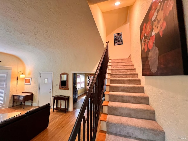 436 S Front St, Rio Vista, CA 94571 - stairway featuring wood finished floors and lofted ceiling