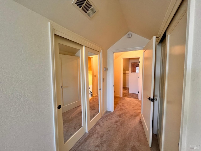 436 S Front St, Rio Vista, CA 94571 - corridor with carpet flooring and lofted ceiling