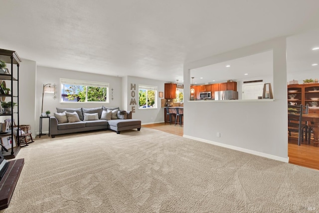 3338 Main St, Napa, CA 94558 - living room featuring light carpet and recessed lighting