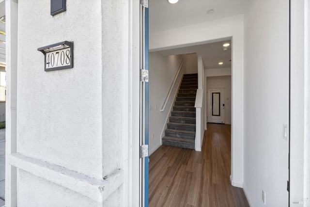 40708 Fremont Blvd, Fremont, CA 94538 - stairs with wood finished floors and recessed lighting