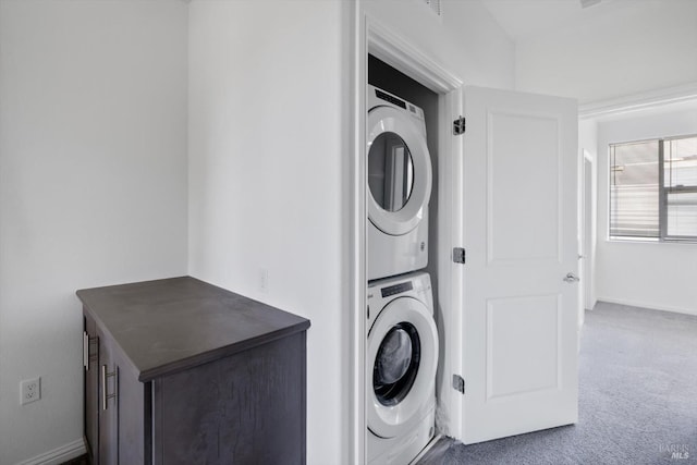 40708 Fremont Blvd, Fremont, CA 94538 - washroom with estacked washer and dryer and carpet