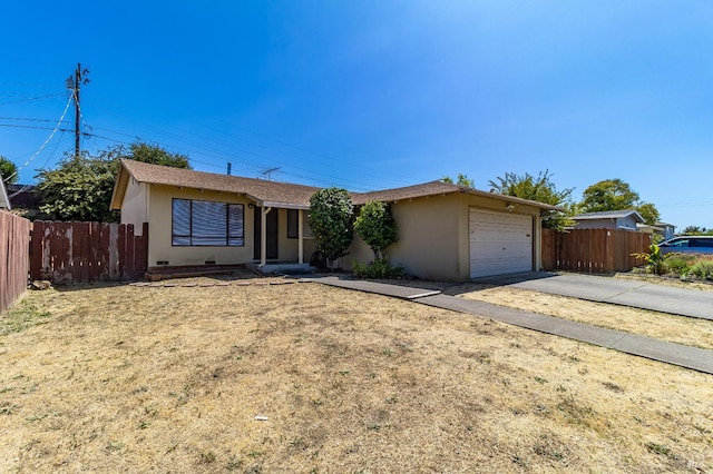 1255 Sereno Dr, Vallejo, CA 94589 - ranch-style home with stucco siding, driveway, and a garage
