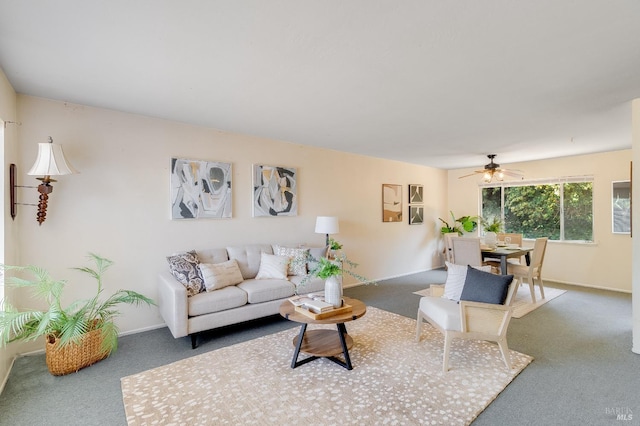 1255 Sereno Dr, Vallejo, CA 94589 - living area featuring carpet and ceiling fan
