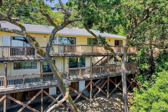 76 Oak Springs Dr, San Anselmo, CA 94960 - rear view of property featuring a wooden deck