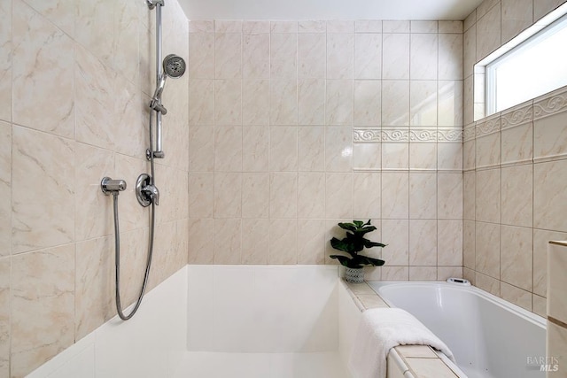 76 Oak Springs Dr, San Anselmo, CA 94960 - bathroom featuring a garden tub and a tile shower