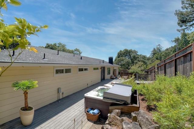 76 Oak Springs Dr, San Anselmo, CA 94960 - wooden terrace featuring a hot tub