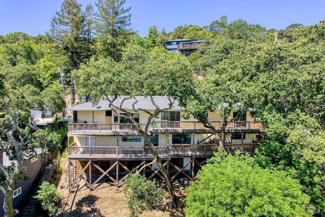 76 Oak Springs Dr, San Anselmo, CA 94960 - rear view of property with a wooden deck