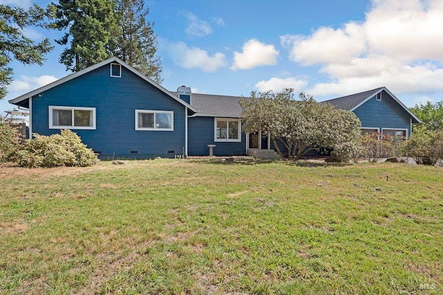 5648 Ver Ni Rd, Sebastopol, CA 95472 - rear view of house with a yard, a chimney, and crawl space