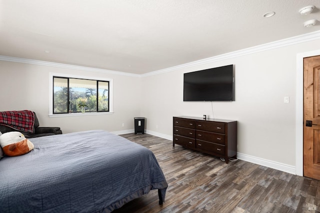 875 White Cottage Rd N, Angwin, CA 94508 - bedroom with dark wood-style floors and crown molding