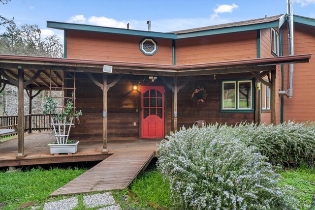 3100 Radical Ridge Rd, Redwood Valley, CA 95470 - back of house featuring a wooden deck