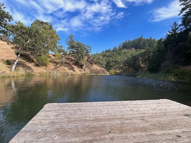 3100 Radical Ridge Rd, Redwood Valley, CA 95470 - dock area featuring a water view and a wooded view