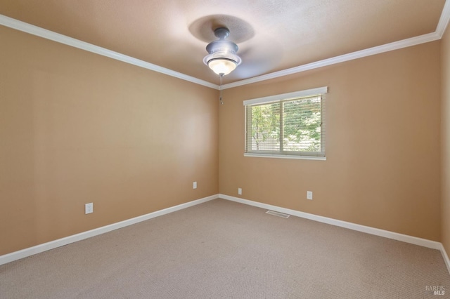 171 Nautical Ct, Vallejo, CA 94574 - spare room featuring ceiling fan, ornamental molding, and carpet floors