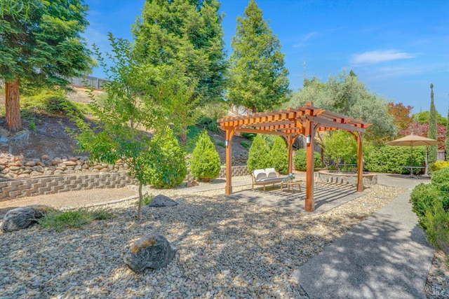 494 Mccall Dr, Benicia, CA 94510 - view of yard featuring a pergola and a patio
