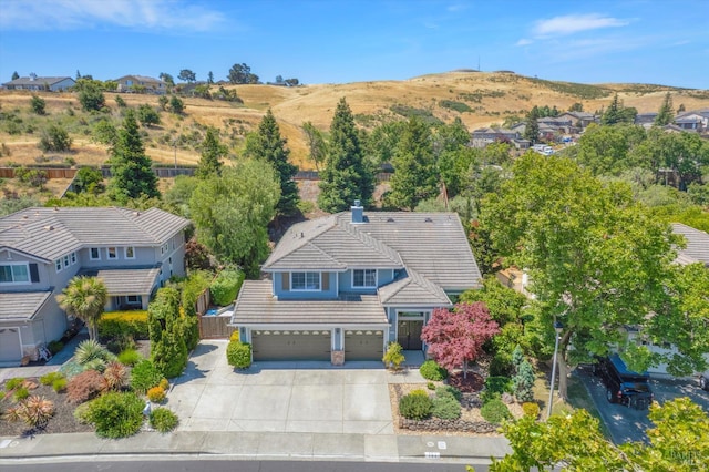 494 Mccall Dr, Benicia, CA 94510 - aerial view of property and surrounding area with a mountainous background