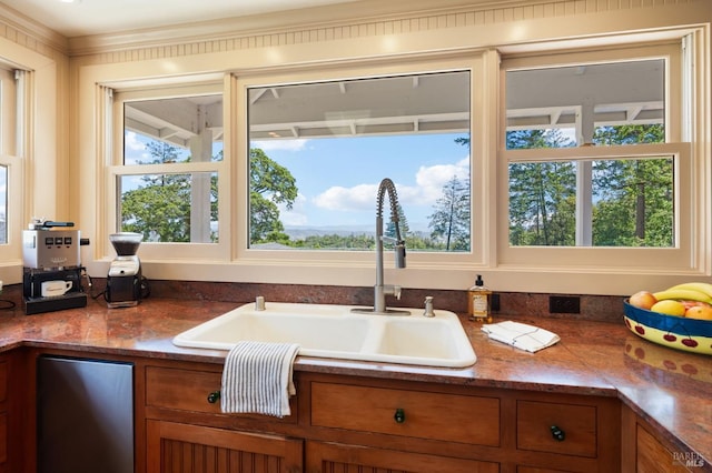 1300 Ink Grade Rd, Pope Valley, CA 94567 - kitchen with brown cabinets and a sink