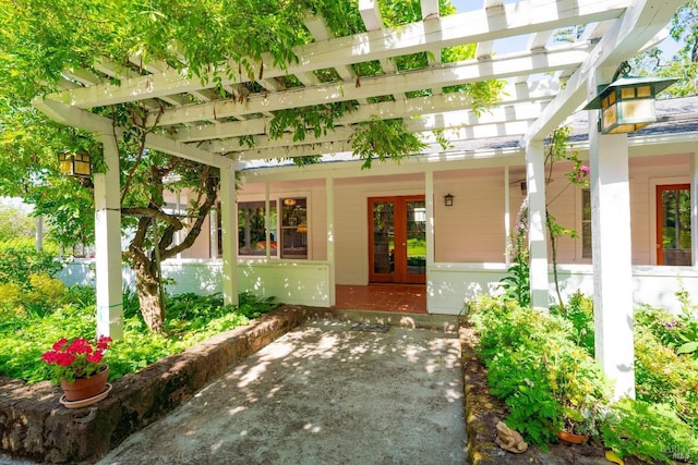 1300 Ink Grade Rd, Pope Valley, CA 94567 - view of exterior entry with french doors and a pergola