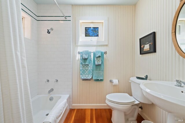 1300 Ink Grade Rd, Pope Valley, CA 94567 - full bathroom with wood finished floors and shower / tub combo