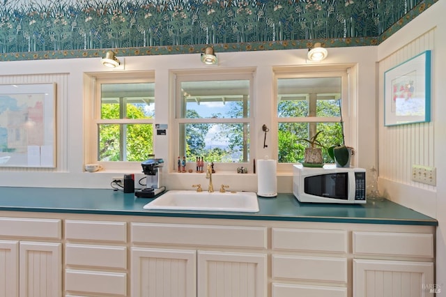 1300 Ink Grade Rd, Pope Valley, CA 94567 - kitchen featuring white microwave and white cabinetry