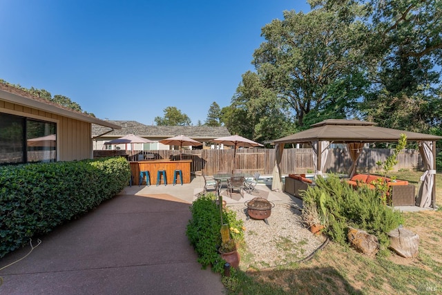 1851 Daniel Way, Redwood Valley, CA 95470 - view of patio with a gazebo and a fire pit