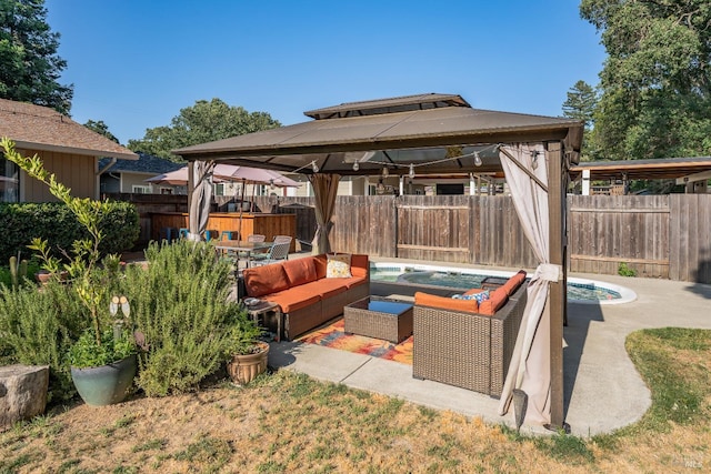 1851 Daniel Way, Redwood Valley, CA 95470 - fenced backyard featuring a gazebo, an outdoor living space, and a patio