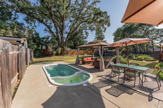 1851 Daniel Way, Redwood Valley, CA 95470 - view of swimming pool with a gazebo, a patio, outdoor lounge area, and a fenced backyard
