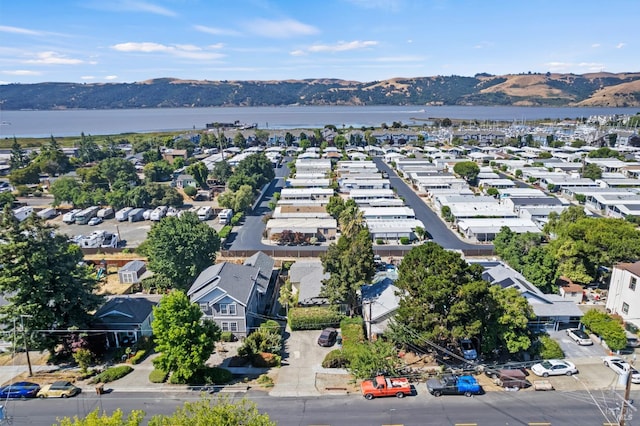 434 E H St, Benicia, CA 94510 - aerial perspective of suburban area with a water and mountain view