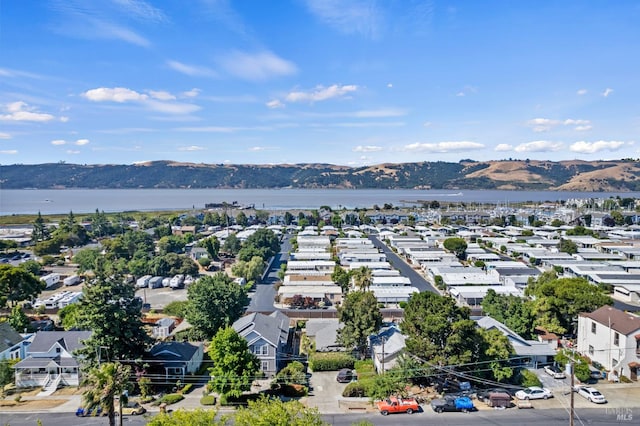 434 E H St, Benicia, CA 94510 - aerial perspective of suburban area featuring a water and mountain view