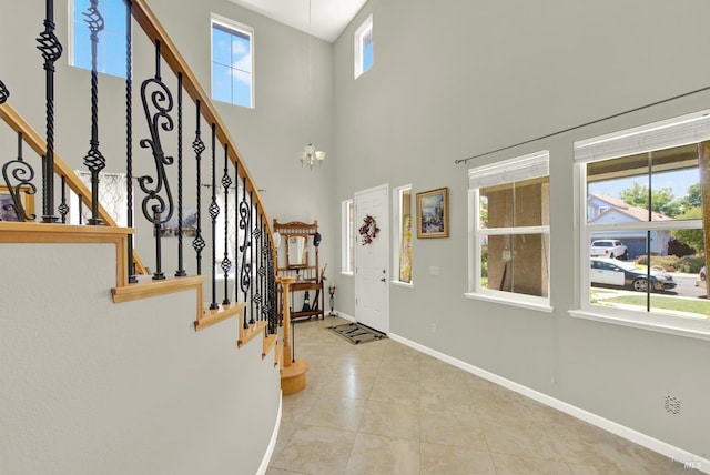 644 Canterbury Cir, Vacaville, CA 95687 - tiled entrance foyer with a towering ceiling and stairway