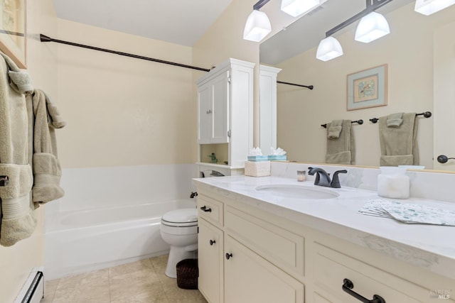 7771 Healdsburg Ave Unit 22, Sebastopol, CA 95472 - bathroom featuring a baseboard radiator, a garden tub, vanity, and tile patterned flooring