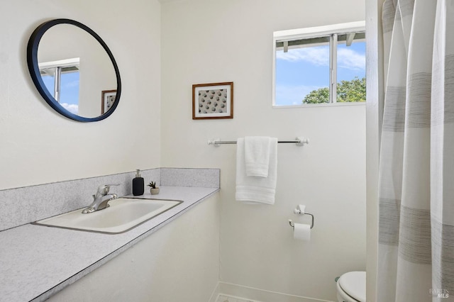 160 3rd St, Point Reyes Station, CA 94956 - bathroom with vanity and a shower with shower curtain