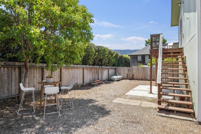 160 3rd St, Point Reyes Station, CA 94956 - fenced backyard featuring a patio and stairs