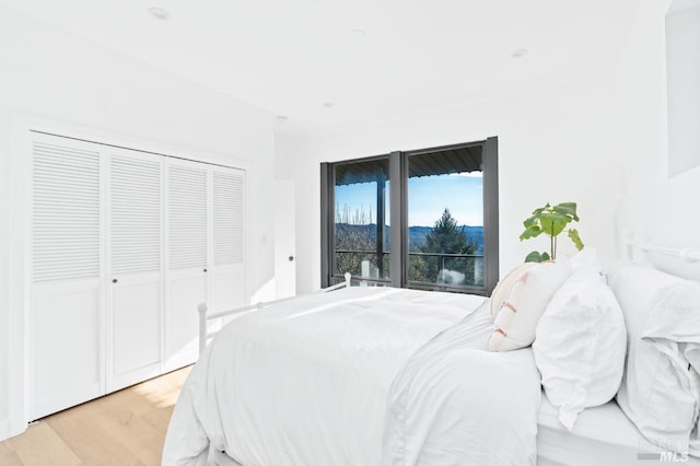 1325 Crestmont Dr, Angwin, CA 94508 - bedroom featuring light wood-type flooring and a closet