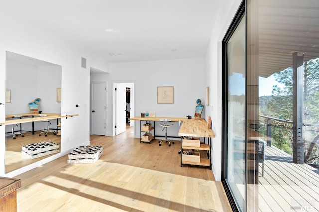 1325 Crestmont Dr, Angwin, CA 94508 - hall with an office area and wood finished floors