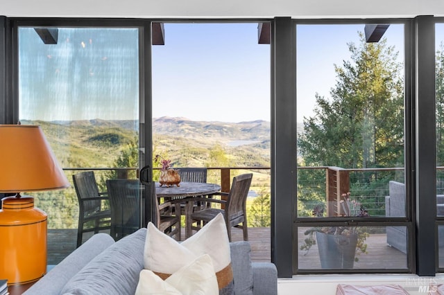 1325 Crestmont Dr, Angwin, CA 94508 - sunroom featuring a mountain view and plenty of natural light