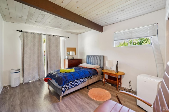 15 Montecito Dr, Corte Madera, CA 94925 - bedroom featuring wood finished floors and a wood ceiling with exposed beams